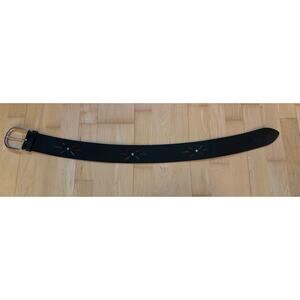 VTG Linea Pelle Black Chunky Corset Star Cutout Belt Silver XS